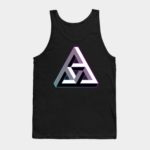 Even more impossible triangle with cyan to magenta gradient edge Tank Top by TRIME